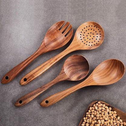 Mother’s Day Wooden Spoons for Cooking Set of 6, Handmade Mango Wood Kitchen - Image 4