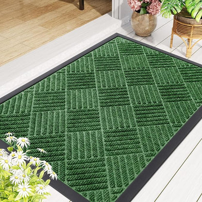 Smiry Front Door Mat Outside Entrance, Heavy Duty Outdoor Indoor Natural Rubber - Image 8