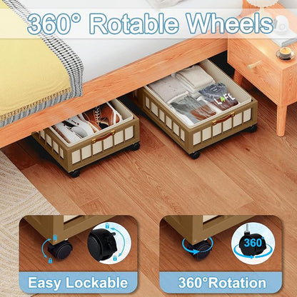 efluky 2-Pack Bamboo Under Bed Storage - Image 3