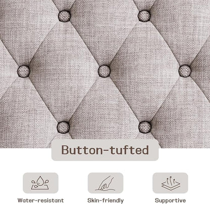 48" Large Ottoman with Storage Coffee Table, Upholstered Tufted Linen Ottoman - Image 6