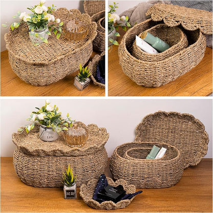 KOLWOVEN Set of 3 Wicker Storage Baskets - Image 7