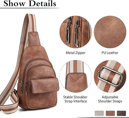 Sling Bag Crossbody Bags for Women Small Cross Body Bag Fanny Packs Chest Sling Purse for Daily Travel Leisure Sport