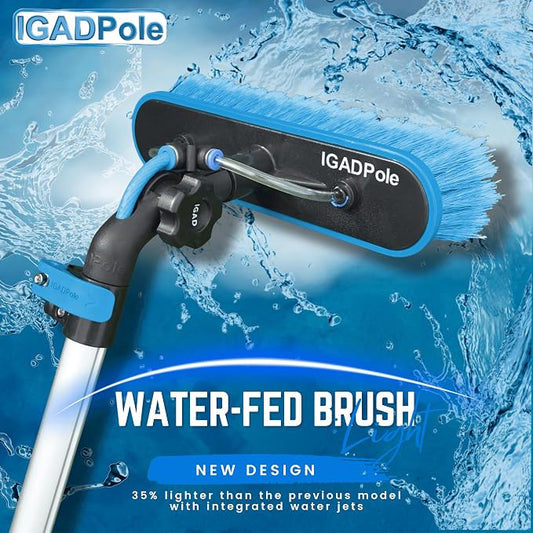 24ft IGADPole Washing Kit: Water-fed Brush, Cobweb Duster and 10” Squeegee and - Image 2