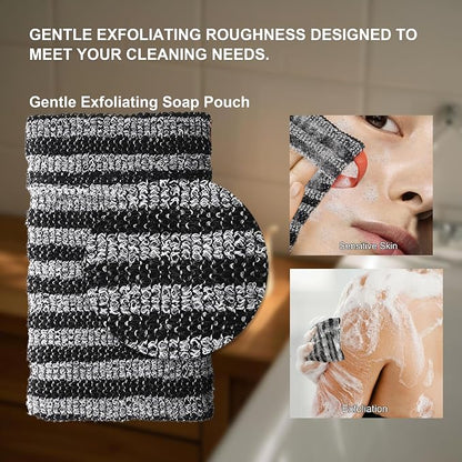 2 Pack Soap Bag Gentle Roughness, Bar Soap Pouch Saver Pocket, Exfoliating Body - Image 3