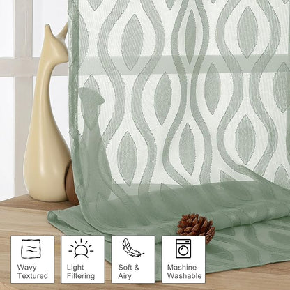 Aiyufeng Sheer Curtains 96 Inches Long - Image 2