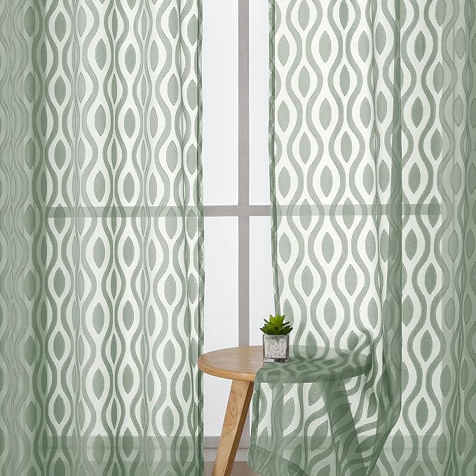 Aiyufeng Sheer Curtains 96 Inches Long - Image 3