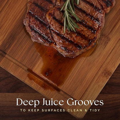 Deer & Oak Large Carbonized Cutting Board 15" x 9.8" x 0.8", Pre-Oiled Bamboo - Image 7