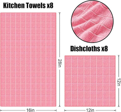 Homaxy Microfiber Kitchen Towels and Dishcloths Set, 12 Pack Soft and Absorbent - Image 6