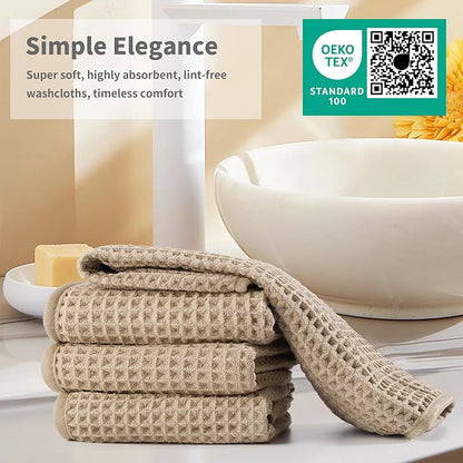 Microfiber Waffle Face Towels, 2 Pieces, Fast Drying, Lint Free - Image 6