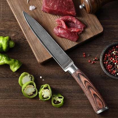 Wakoli EDIB 5-Piece Damascus Knife Set, Professional Kitchen Knives made of - Image 9