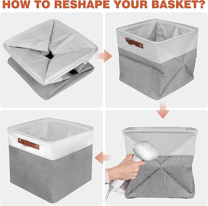 12in Open Fabric Storage Basket - Image 7