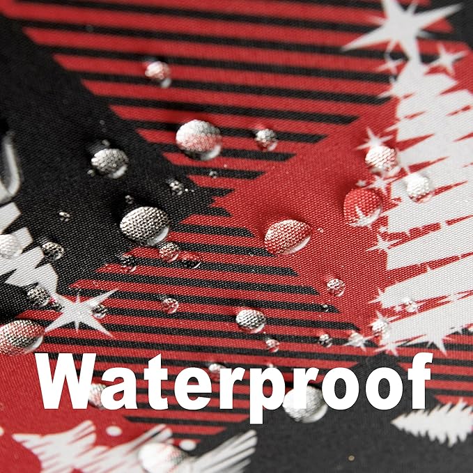Waterproof Checkered Tablecloth Fabric - Rectangle 58x84 Inch Christmas Tree Table Cloth for Indoor/Outdoor Use - Xmas Table Cover for Kitchen, BBQs, and Parties