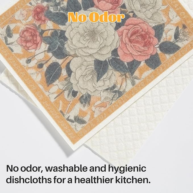 JOYMOOP 12 Pack Decorate Cleaning Cloth, Reusable Absorbent Dish Towels - Image 9