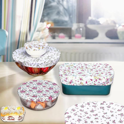 10Pcs Reusable Bowl Covers In 5 Size, Stretch Cloth Fabric Dish Cover Kitchen - Image 7