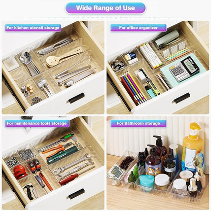 25 PCS Clear Plastic Drawer Organizer Set - Image 7
