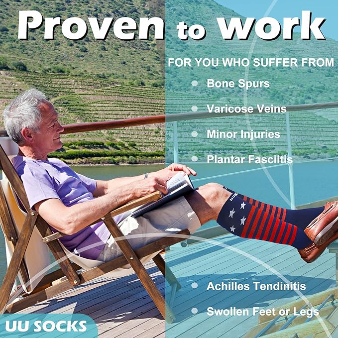 Medical Compression Socks for Women and Men 3 Pairs 20-30 mmHg Knee High Christmas Compression Stockings Circulation Best for Running Athletic Nurses