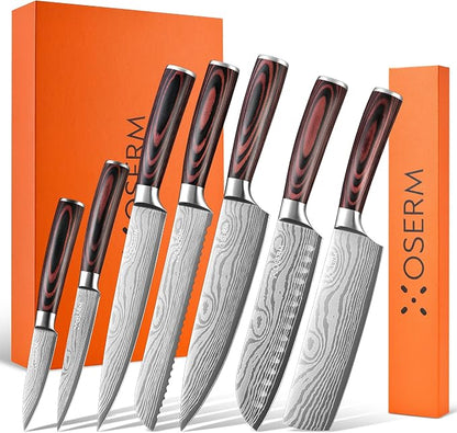 Gift-Ready Knife Set, Japanese Style 8-Piece Kitchen Knife Set by Unknown
