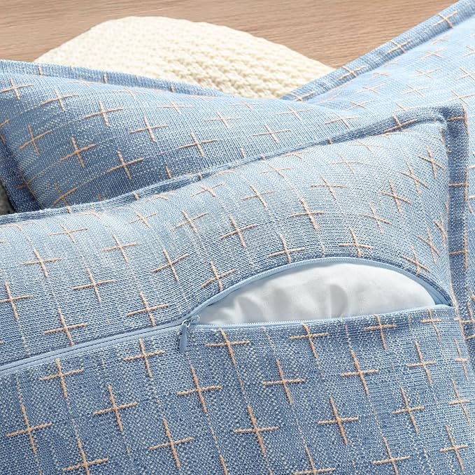 ZWJD Pillow Covers 26x26 Set of 2 Soft Polyester Textured Pillow Covers - Image 3