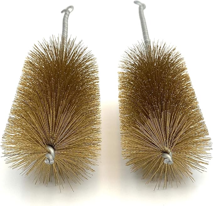 Pipe Cleaning Brush Set with Brass Bristles, 9 Piece Variety Pack for Auto Parts, Bottles,Tubes, Etc.