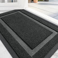OLANLY Front Door Mat Indoor Outdoor Entrance, Waterproof All-Season, All-Weather Doormat, Sturdy Natural Rubber, Fade Resistant, Low Profile, Easy Clean Patio Porch Entryway Mat, 36x24, Black