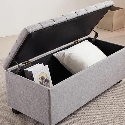 Ottoman with Storage 38 inches, Furniture End of Bed Storage Benches, Long - Image 8