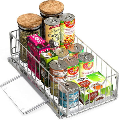 Simple Houseware Pull-Out Cabinet Sliding Basket Organizer, 17.2" D x 9.7" W x - Image 5