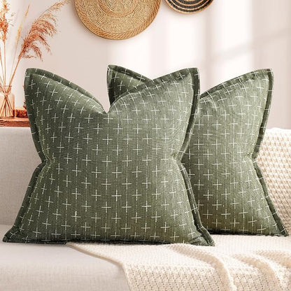 ZWJD Pillow Covers 20x20 Set of 2 Soft Polyester Textured Pillow Covers by ZWJD