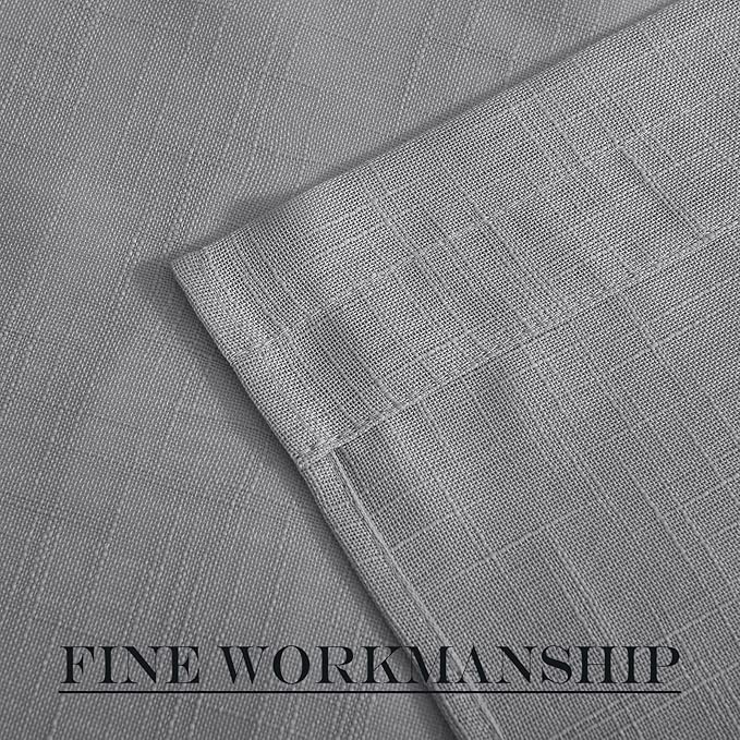 NICETOWN Door Curtains for Sliding Glass French Door, Farmhouse Linen Cutains for Kitchen Light Filtering Rod Pocket Small Window Covering with Tieback, 12" W x 72" L, Dark Grey, 1 PC