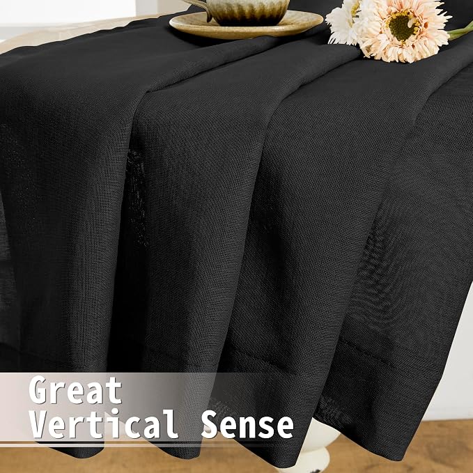 Tollpiz Short Sheer Curtains Closet Linen Textured Curtains Sheer Doorway Light - Image 6