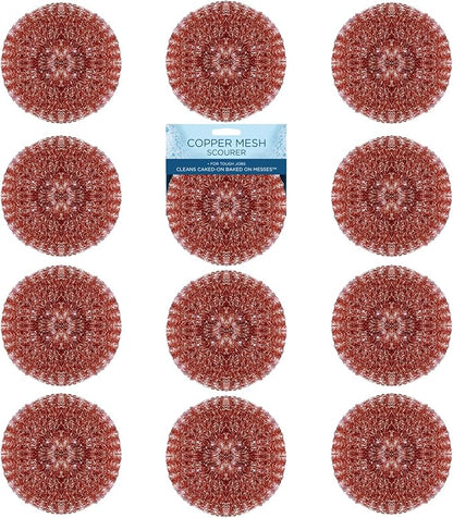 LOLA Copper Mesh Scouring Pad, 18 Grams, 12 Pack, eavy Duty Cleaning Pads by LolaProducts