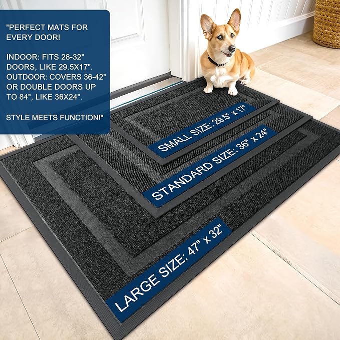 OLANLY Front Door Mat Indoor Outdoor Entrance, Waterproof All-Season, - Image 2