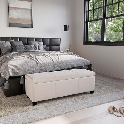 BELLEZE Storage Faux Leather Ottoman, 47 Inch Bench Bedroom Bench - Image 7