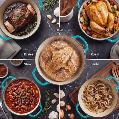 Zulay Kitchen 5 Quart Enameled Cast Iron Dutch Oven Pot - Image 3