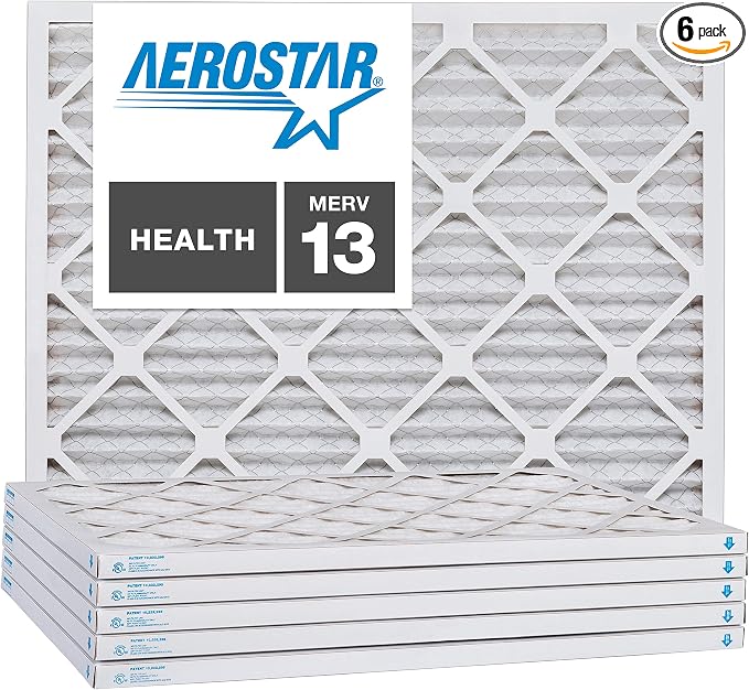 Aerostar 22x26x1 MERV 13, Pleated Air Filter, Box of 6, Made in the USA by AirFiltersDelivered