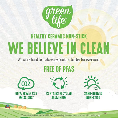 GreenLife Artisan Healthy Ceramic Nonstick, 5QT Saute Pan Jumbo Cooker - Image 3