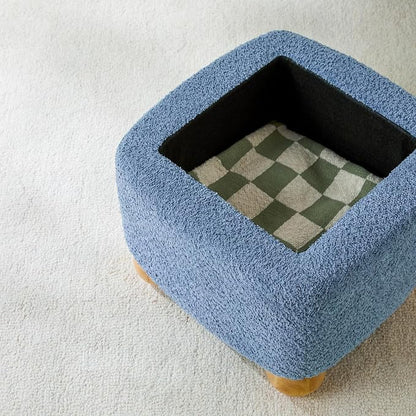 Walker Edison Linley Contemporary Small Storage Bouclé Ottoman - Image 5