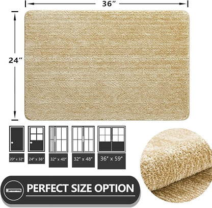 REFETONE Indoor Doormat, Front Door Mat 24"x36" Absorbent Rubber Backing Non - Image 2