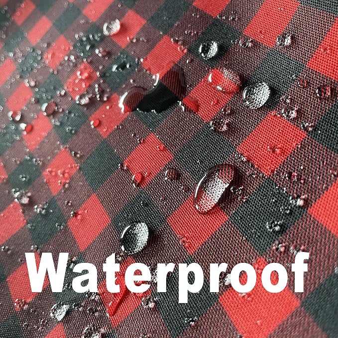 Red Waterproof Plaid Christmas Tablecloth Fabric - Image 2