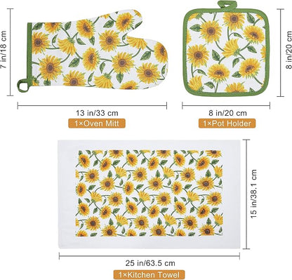 Oven Mitts and Potholders Dish Towles Set 100% Cotton - Image 6