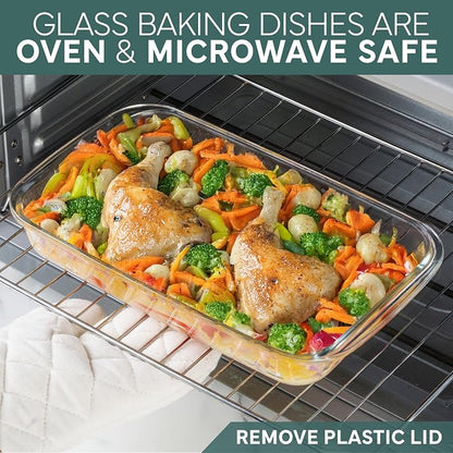 COOK WITH COLOR 8-Piece Deep Glass Baking Dish Set with Plastic Lids – - Image 6