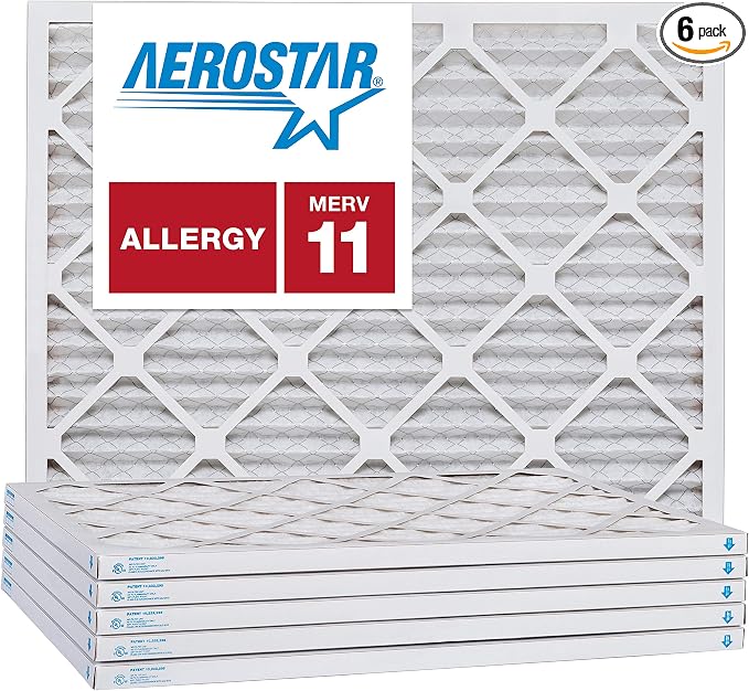 Aerostar 15x25x1 MERV 11 Pleated Air Filter, AC Furnace Air Filter, 6 Pack by AirFiltersDelivered
