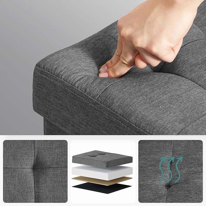 SONGMICS Storage Ottoman Bench, Foldable Foot Rest - Image 6