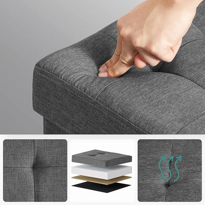 SONGMICS Storage Ottoman Bench, Foldable Foot Rest - Image 6