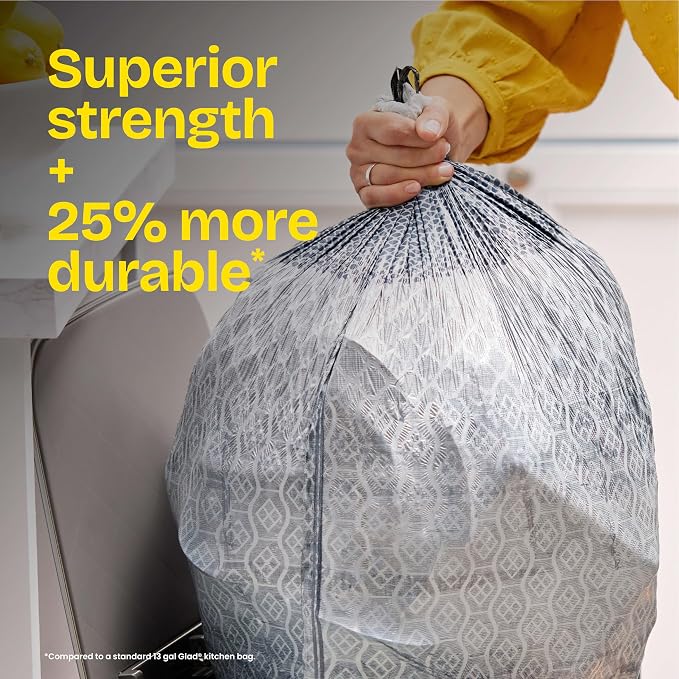 Glad ForceFlex MaxStrength XL Kitchen Trash Bags, 20 Gal, Fresh Clean, 80 Ct - Image 5