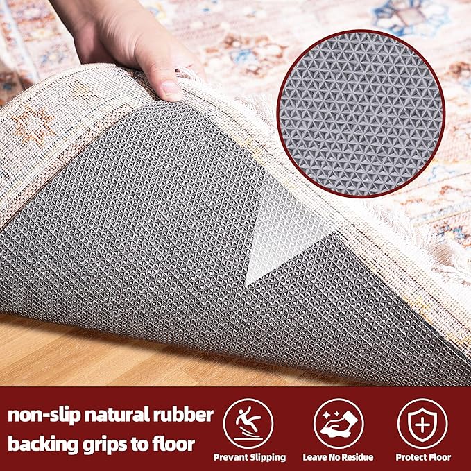 BAGAIL Felt and Natural Rubber Backing Rug Pads 1/8” Thick, 8 x 10 Ft Non Slip Rug Gripper Keep Rugs in Place, Under Area Rug Protective Cushioned Pads, Carpet Runners, Hardwood Floors Protection