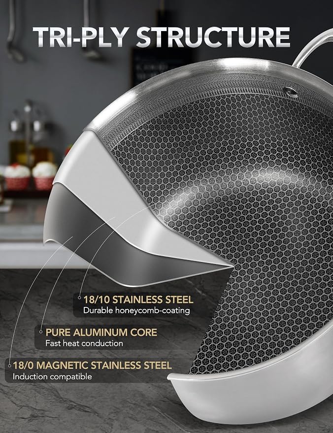 MICHELANGELO 6 Pcs Tri-ply Stainless Steel Pot Set, 2QT & 3QT & 8QT Pot - Image 8