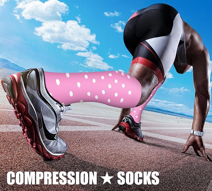 CHARMKING Compression Socks for Women & Men Circulation (3 Pairs) 15-20 mmHg is Best Support for Athletic Running Cycling