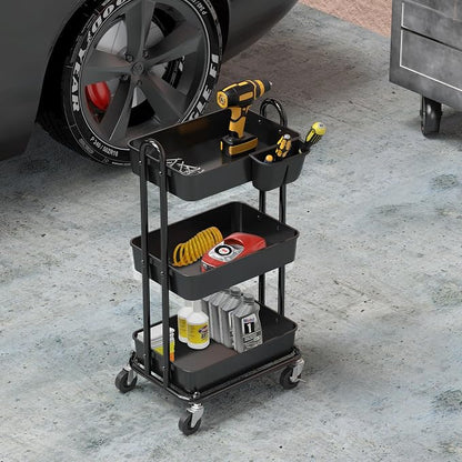 Simple Houseware 3-Tier Multifunctional Rolling Utility Cart - Image 6