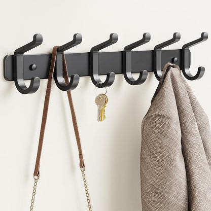 Coat Rack Wall Mounted Heavy-Duty: Metal Coat Hanger 6 Hooks - Image 9