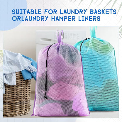6 Pack 24 x 36 Inches Colorful Mesh Laundry Bag - Image 5
